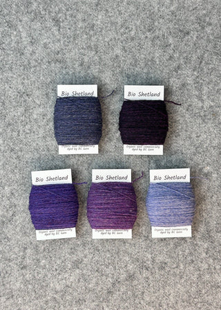 Bio Shetland Yarn Bobbins - Gradient Group of 5 Purples