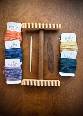 Kit de mini métier à tisser Everlea - Noyer